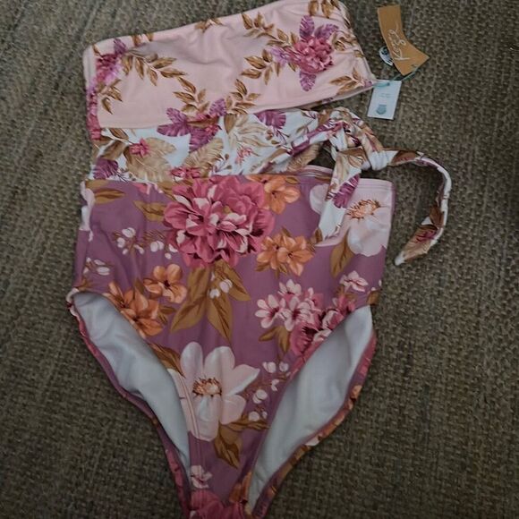 Women's Garden Floral Print Full Coverage One Piece Swimsuit - Kona Sol - Picture 2 of 3